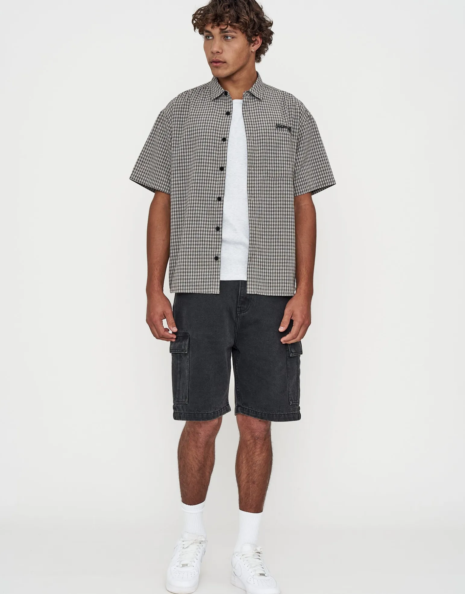 Ribbed Slim Fit Cotton Singlet in Asphalt