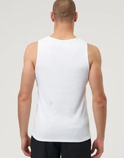 Ribbed Slim Fit Cotton Singlet in Asphalt