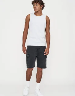 Ribbed Slim Fit Cotton Singlet in White