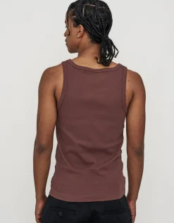 Ribbed Square Neck Singlet in Black