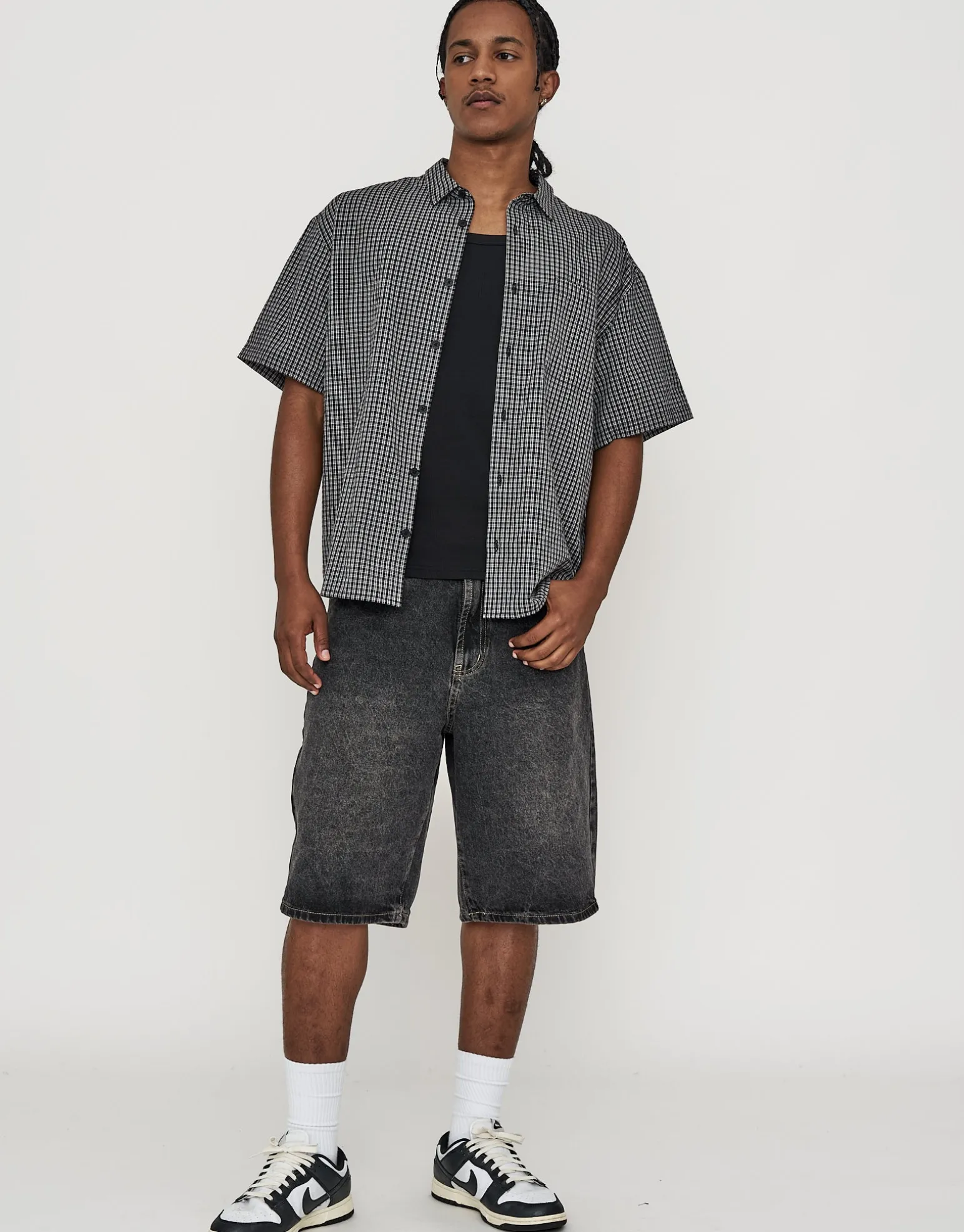 Ribbed Square Neck Singlet in Bitter Brown