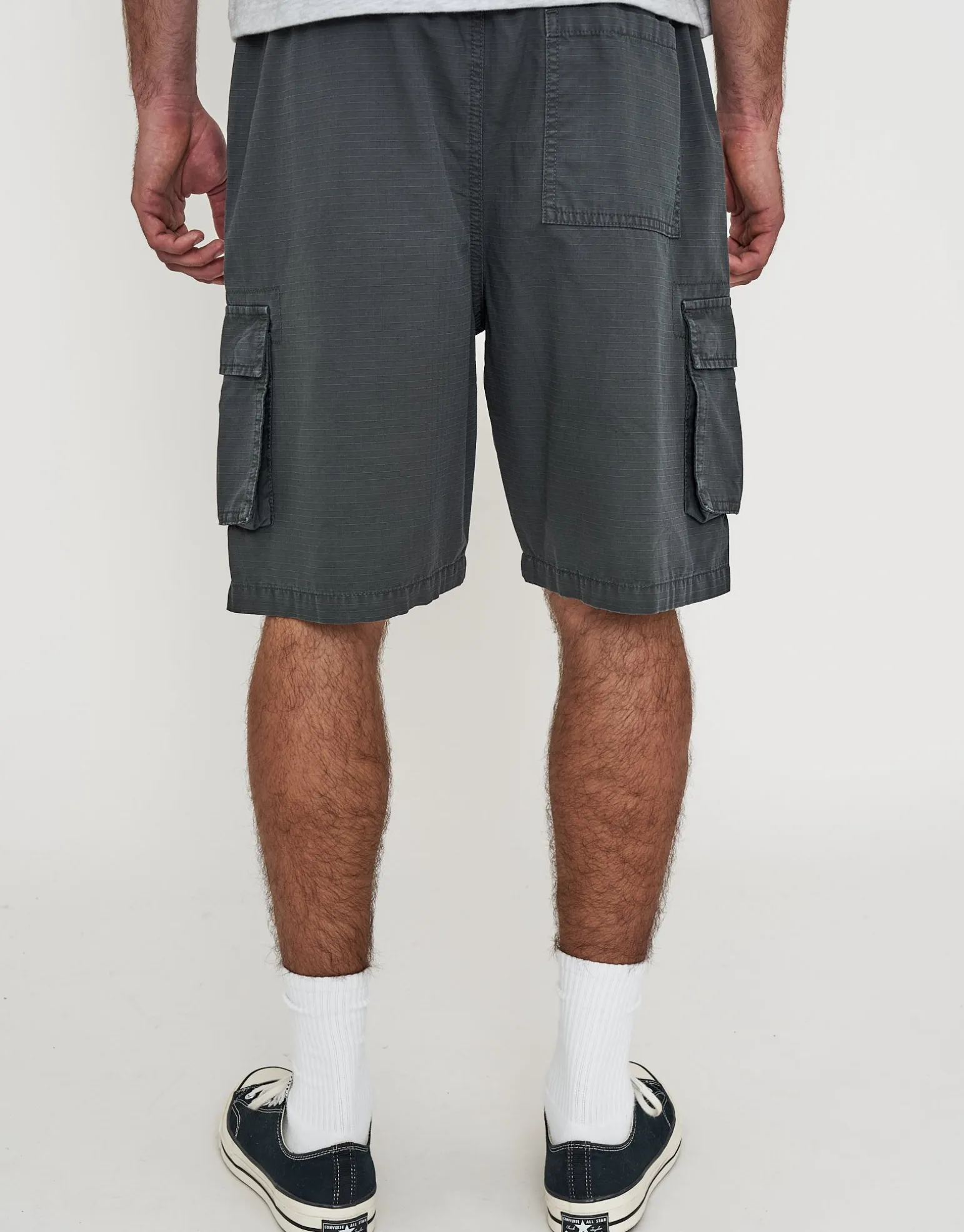 Ripstop Relaxed Cargo Shorts in Charcoal