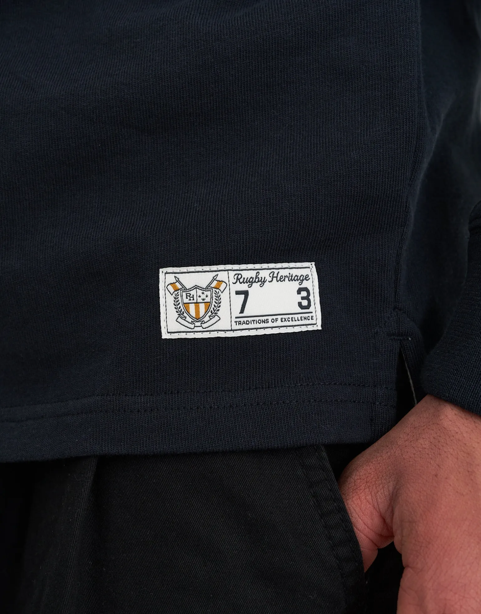 Rugby Heritage Long Sleeve Polo in Navy