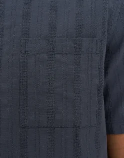 Saber Texture Short Sleeve Shirt in Shadow Blue