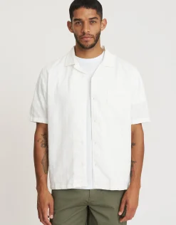 Saber Texture Short Sleeve Shirt in White