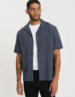 Saber Texture Short Sleeve Shirt in White