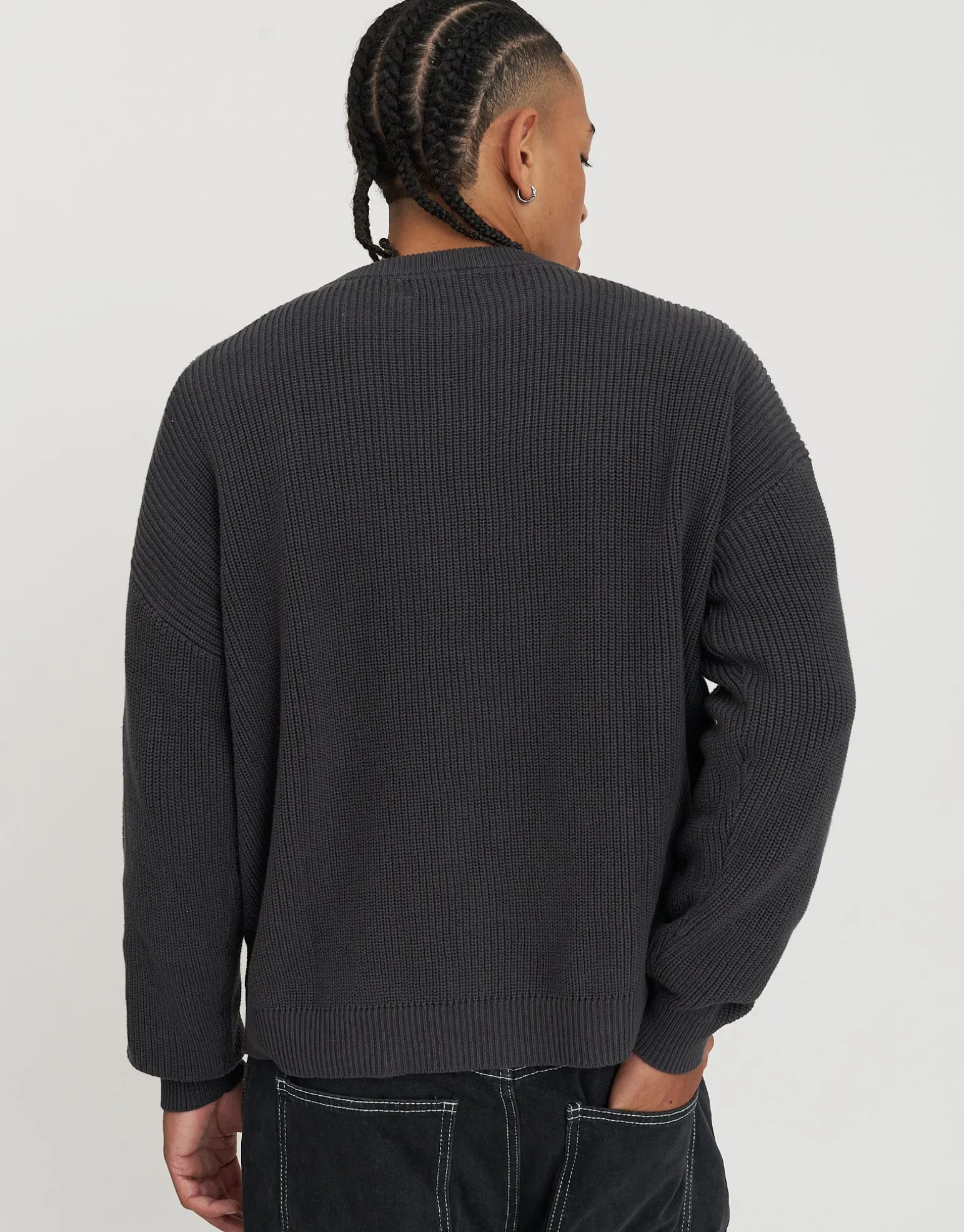 San Marino Oversized Cable Knit in Asphalt