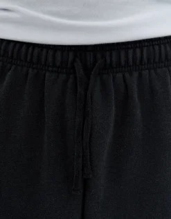 Script Wide Leg Track Pants in Washed Black