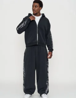 Script Wide Leg Track Pants in Blanc