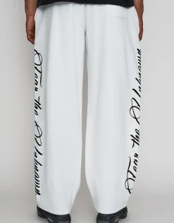 Script Wide Leg Track Pants in Blanc