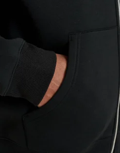 Scuba Oversized Cropped Zip Up Sweat in Black
