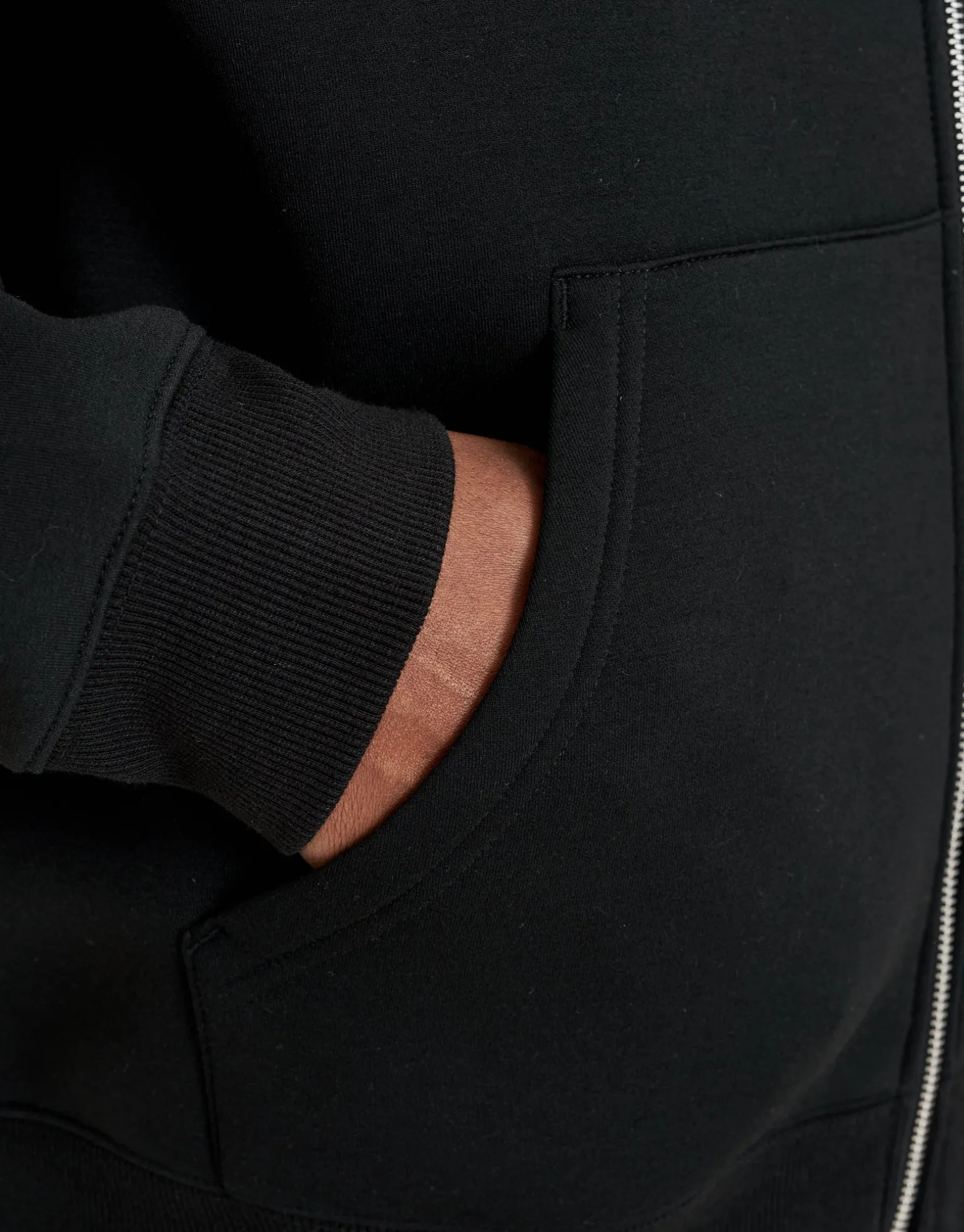 Scuba Oversized Cropped Zip Up Sweat in Black