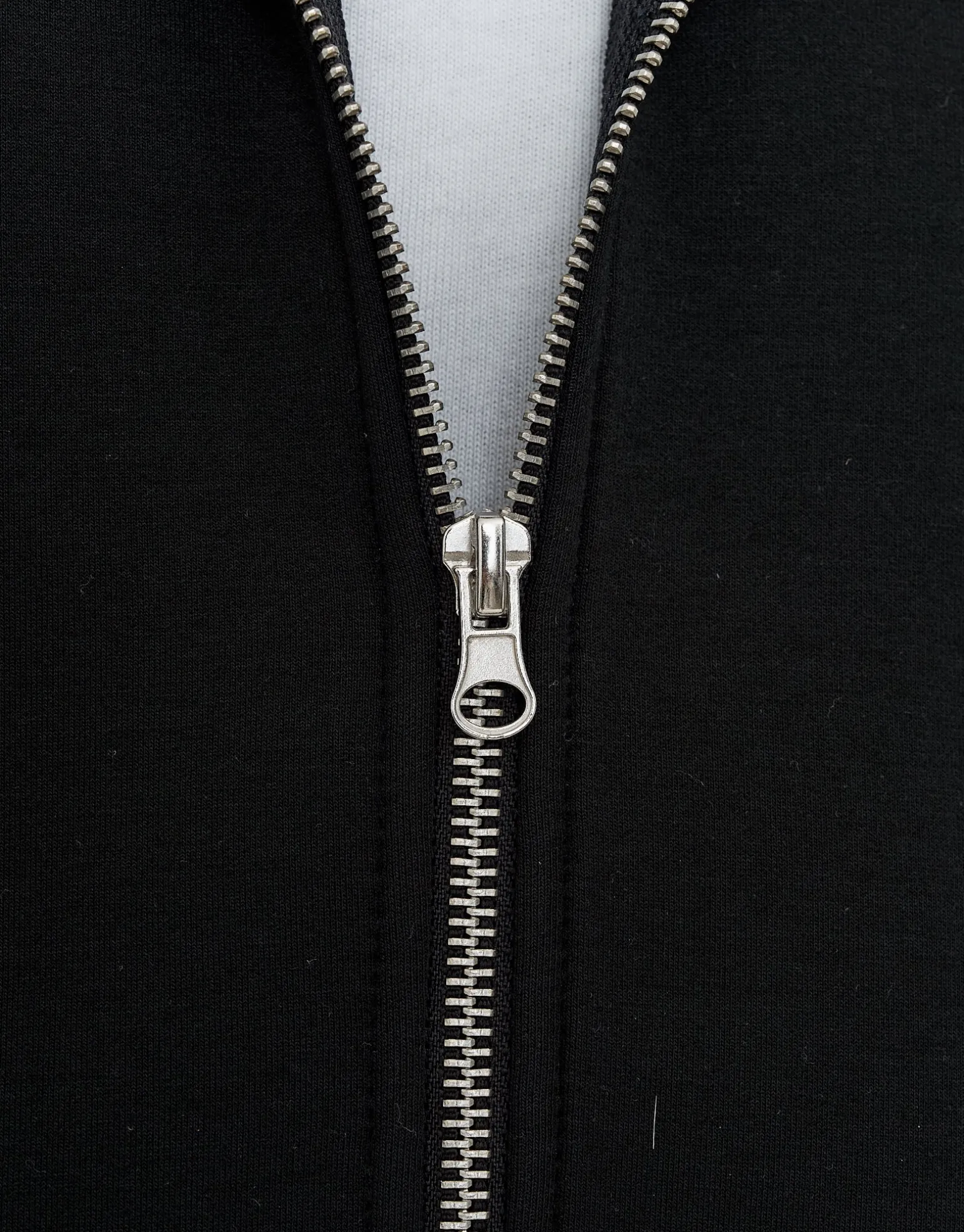 Scuba Oversized Cropped Zip Up Sweat in Black