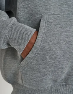 Scuba Oversized Cropped Zip Up Sweat in Grey Marle