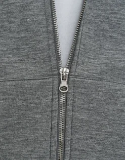 Scuba Oversized Cropped Zip Up Sweat in Grey Marle