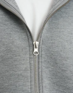Scuba Oversized Cropped Zip Up Hoodie in Black