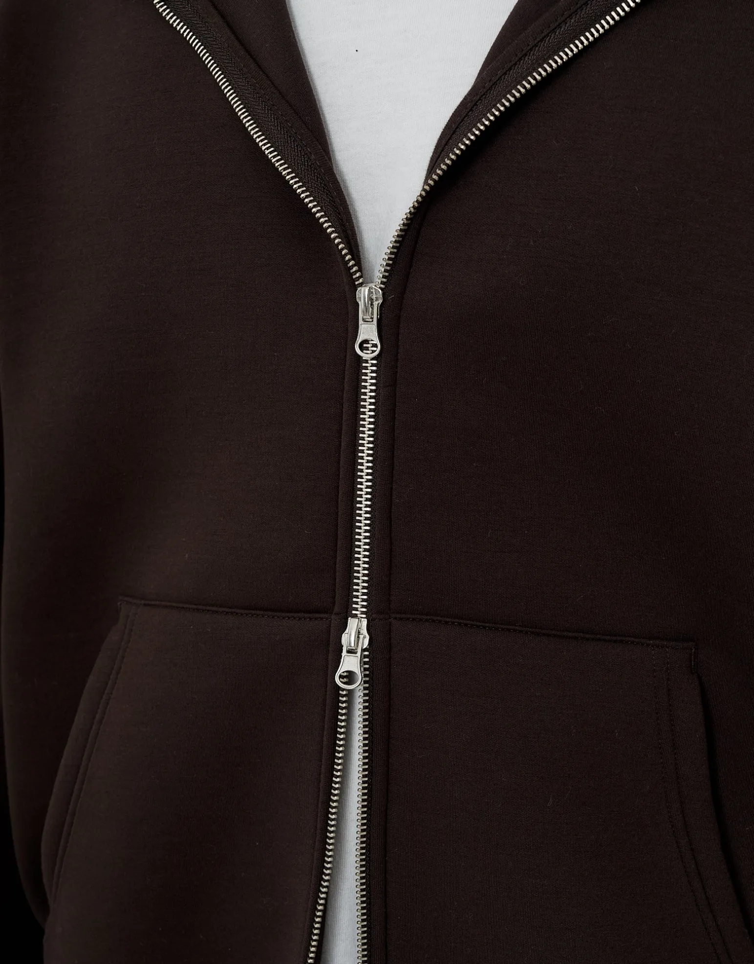 Scuba Oversized Cropped Zip Up Hoodie in Black