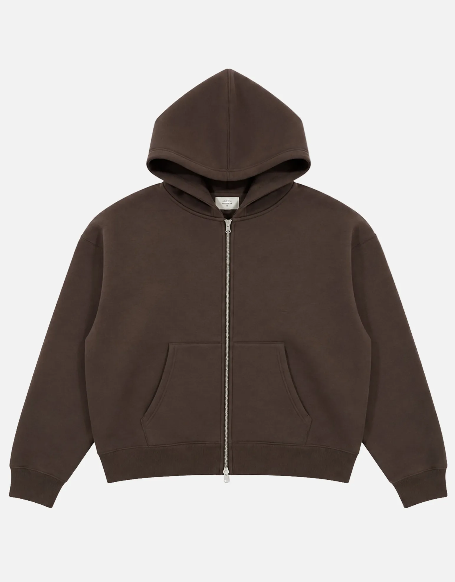 Scuba Oversized Cropped Zip Up Hoodie in Black