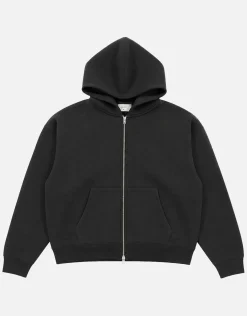 Scuba Oversized Cropped Zip Up Hoodie in Grey Marle