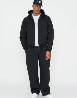 Scuba Wide Leg Track Pants in Black