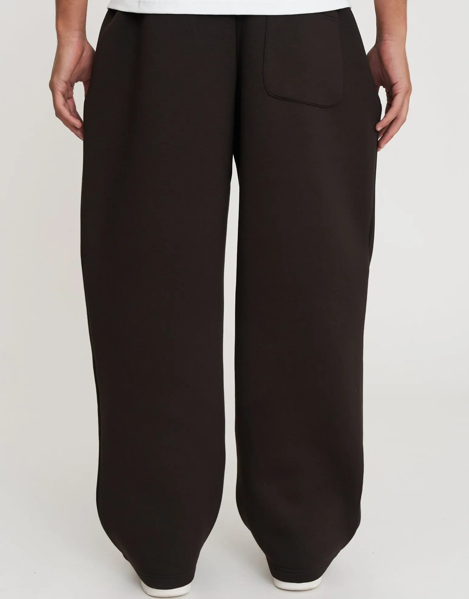 Scuba Wide Leg Track Pants in Brown