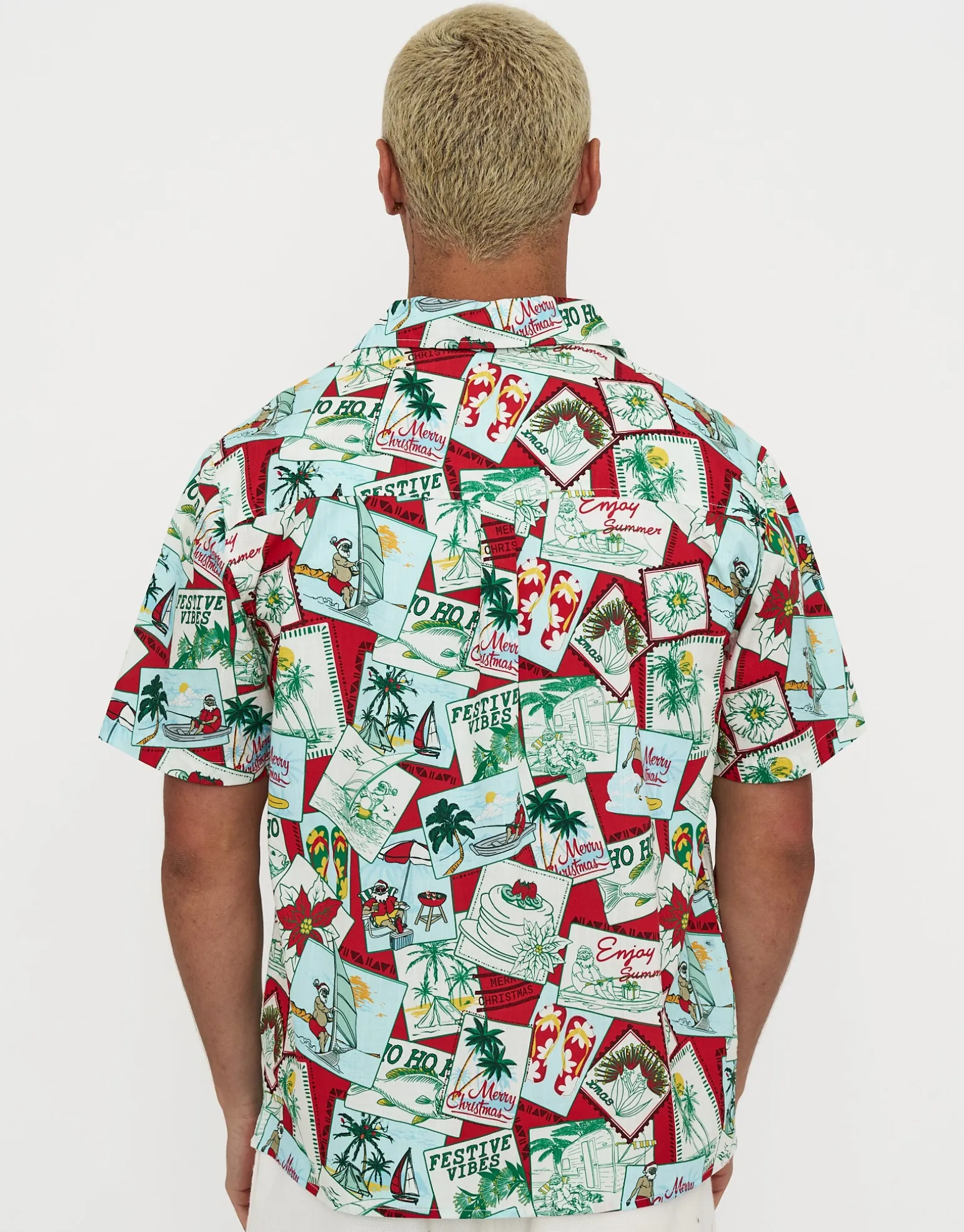 Seasons Greetings Short Sleeve Shirt in Red