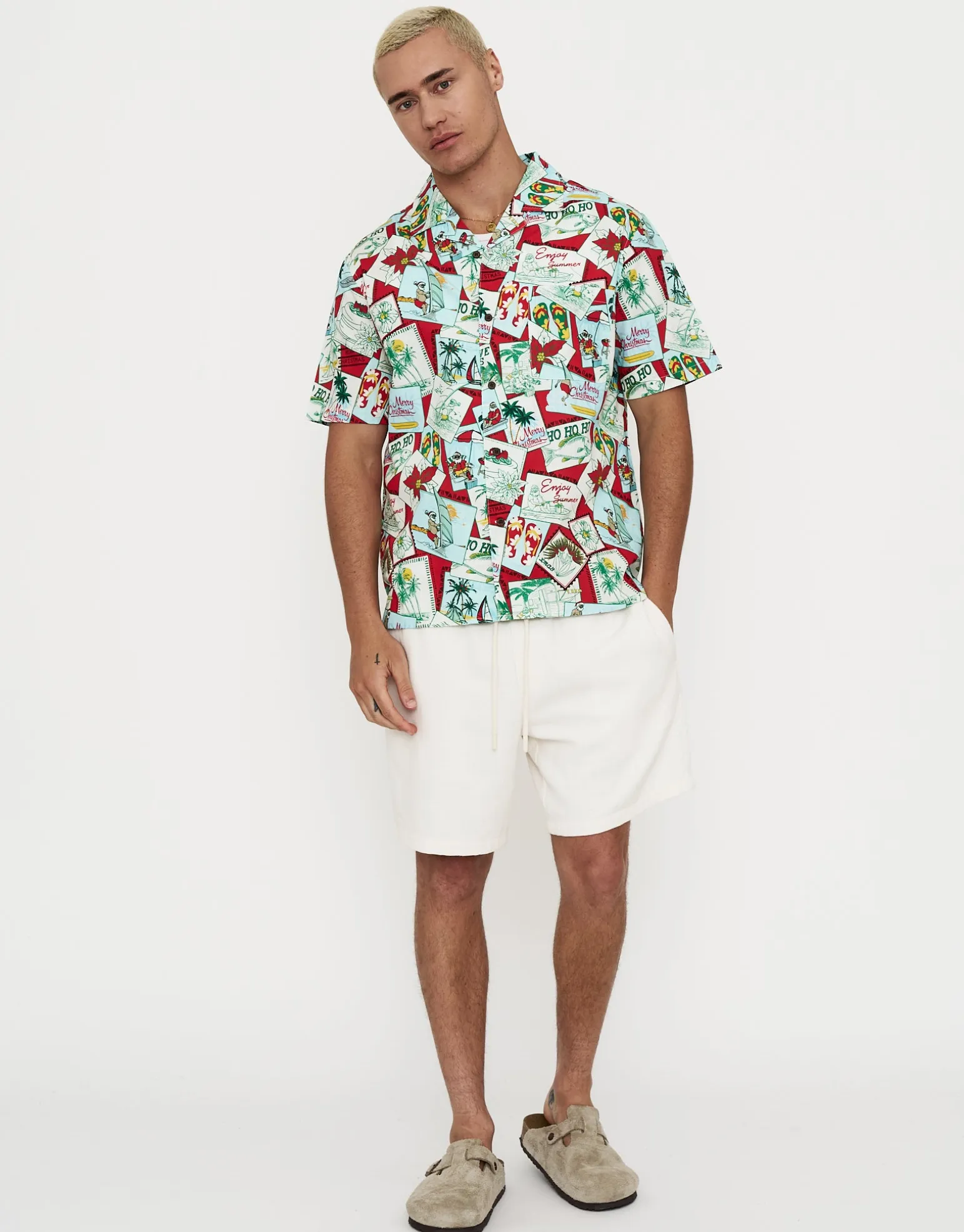 Seasons Greetings Short Sleeve Shirt in Red