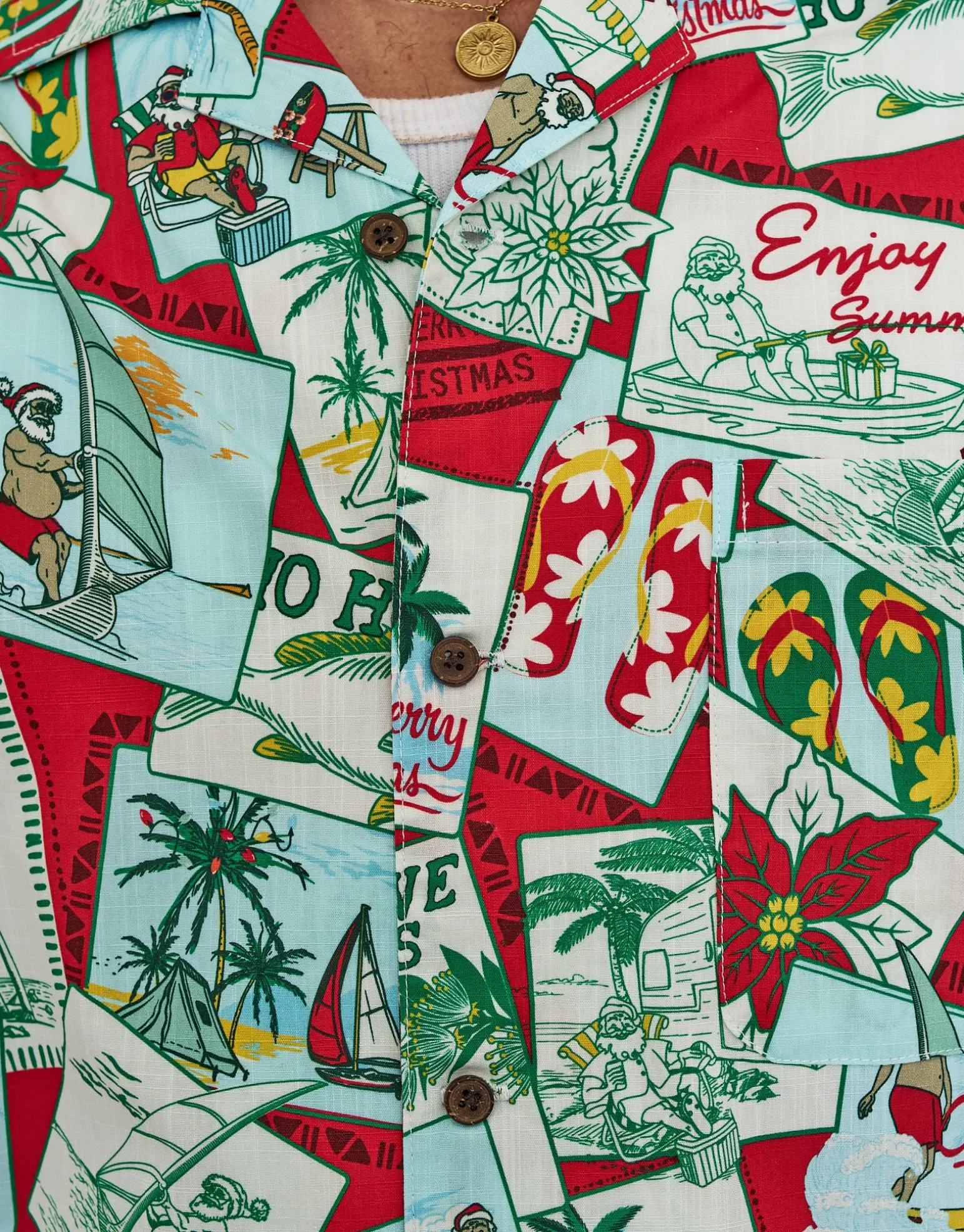 Seasons Greetings Short Sleeve Shirt in Red