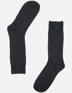 Self Check Dress Socks in Black