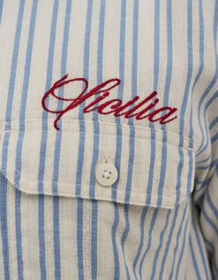 Sicilia Cropped Short Sleeve Shirt in Off White