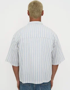 Sicilia Cropped Short Sleeve Shirt in Off White