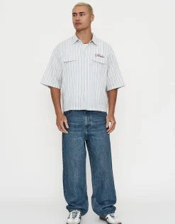Sicilia Cropped Short Sleeve Shirt in Off White