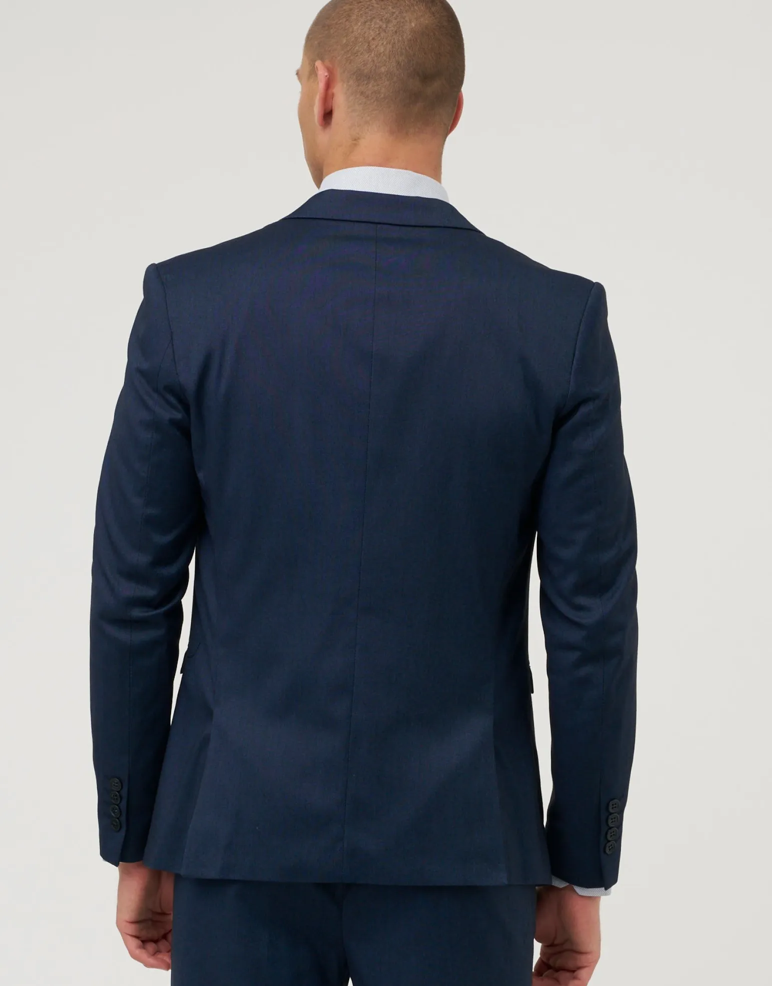 Skinny Fit Stretch Suit Jacket in Navy