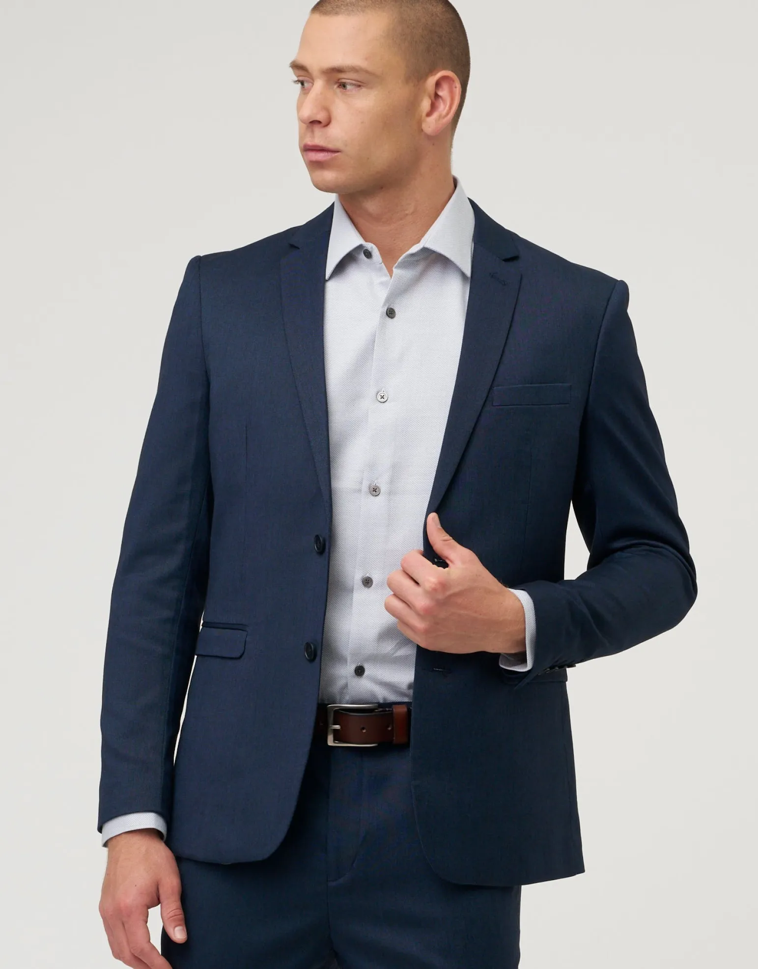 Skinny Fit Stretch Suit Jacket in Navy