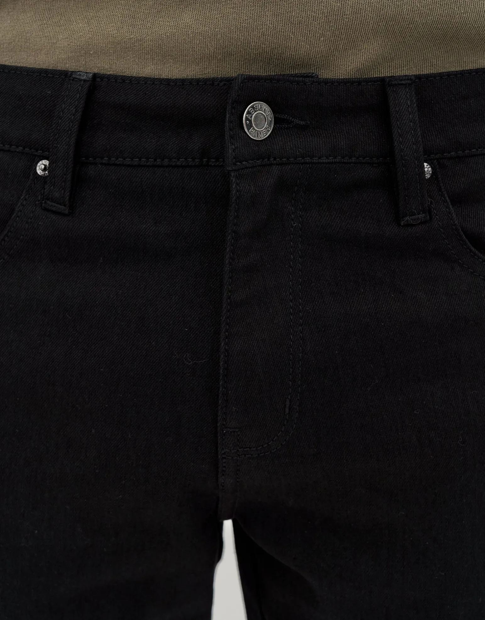 Skinny Rip Denim Shorts in Solid Black
