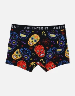 Skulls Pattern Boxers in Black