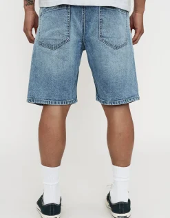 Slim Denim Shorts in Black
