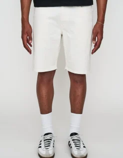 Slim Denim Shorts in Cloud White