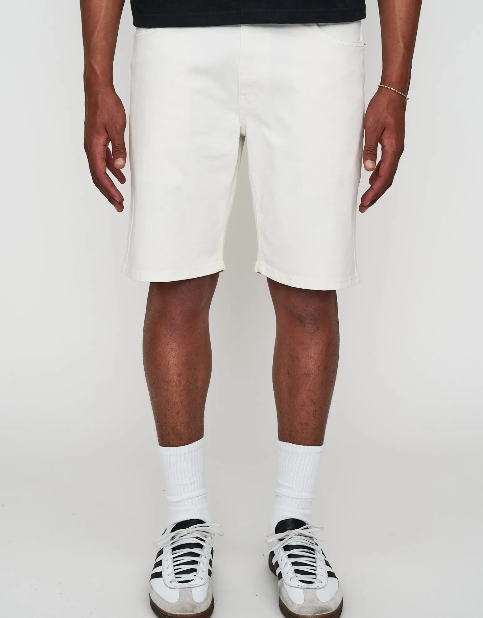 Slim Denim Shorts in Cloud White