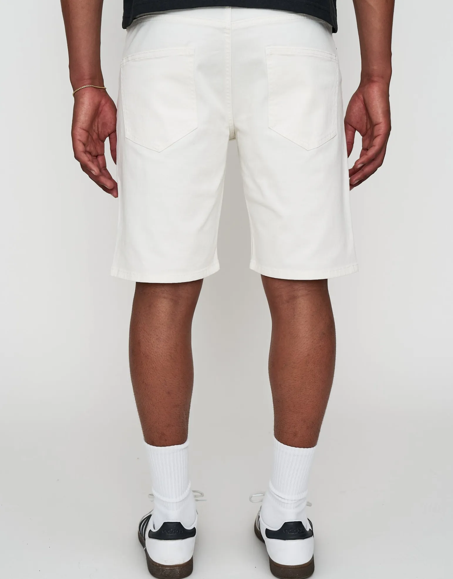 Slim Denim Shorts in Cloud White