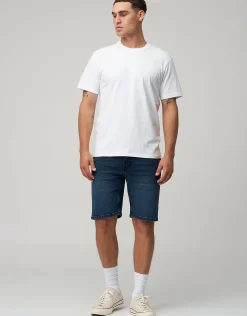 Slim Denim Shorts in Deep Blue