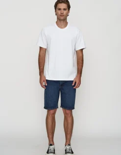 Slim Denim Shorts in Deep Blue