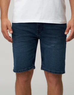 Slim Denim Shorts in Deep Blue