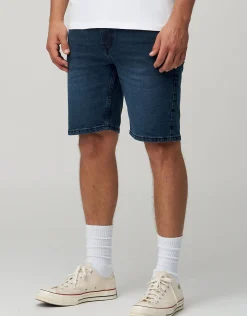 Slim Denim Shorts in Deep Blue