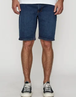 Slim Denim Shorts in Deep Blue