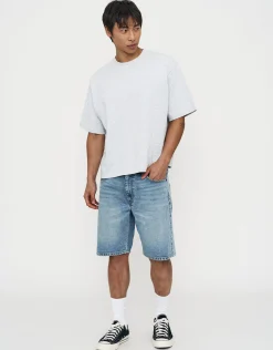 Slim Denim Shorts in Khaki