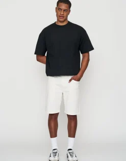 Slim Denim Shorts in Khaki