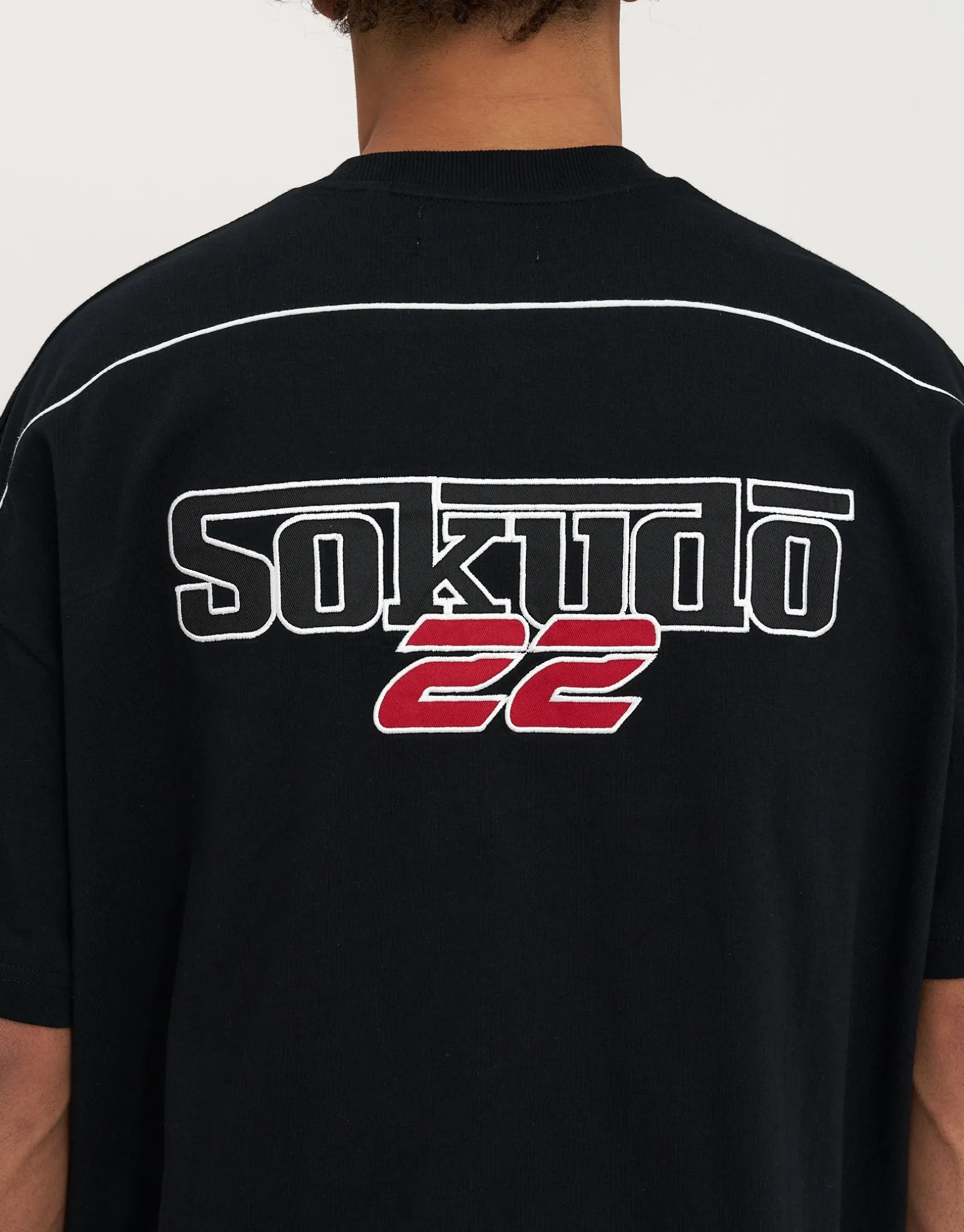 Sokudo Piped Box Tee in Oil Blue