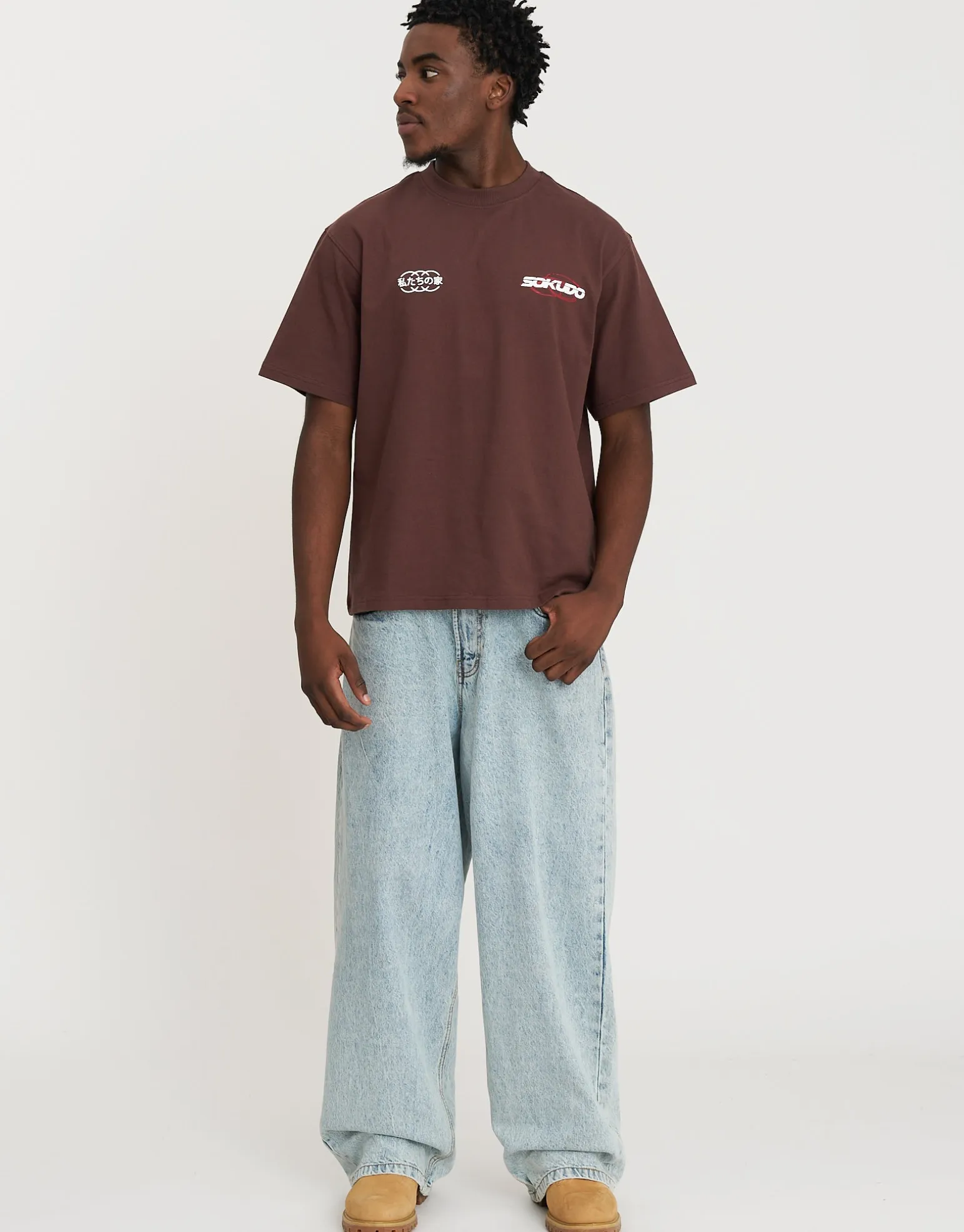 Sokudo Speed Relaxed Fit T Shirt in Bitter Brown
