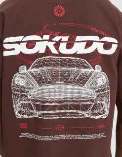 Sokudo Speed Relaxed Fit T Shirt in Bitter Brown